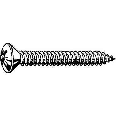 DIN7983Z Raised countersunk tapping screw with Pozidriv cross recess Steel zinc plated